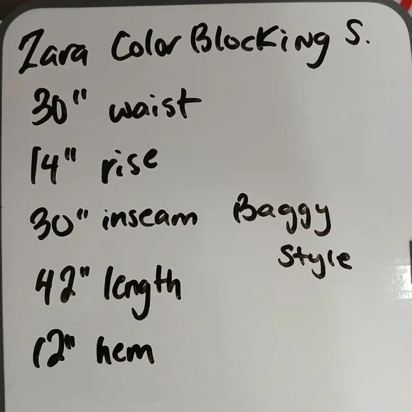 Zara Two Tone Wide Leg Pants Womens Size Medium 30 X 30 Cargo 100% Cotton Spring - Picture 10 of 11